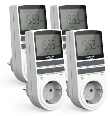 Image de ANSMANN 4x minuterie hebdomadaire digitale, écran LCD 3680W, 10 heures de commutation