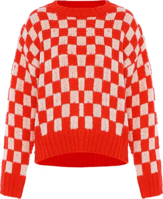 Immagine prodotto di Maglione da donna Sookie - a quadri bianchi e rossi, XL/XXL