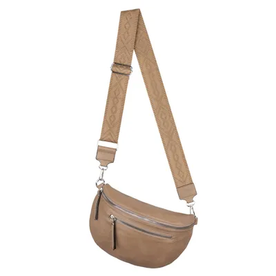 Produktbild von Bauchtasche Crossbody-Bag Umhängetasche Kunstleder Italy-Design KHAKI (955)