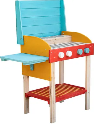 Immagine prodotto di Home Deluxe Barbecue da gioco in legno TASTY - blu/rosso I Barbecue da gioco in legno, barbecue per bambini, barbecue giocattolo, barbecue in legno giocattolo, barbecue per bambini, barbecue da gioco realistico