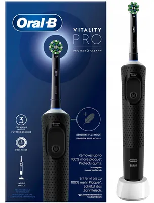 Zdjęcie produktu dla Oral-B Vitality Pro, Dorosły, Obrotowo-pulsacyjna szczoteczka do zębów, Codzienna pielęgnacja, Delikatny, Super sensitive, Czarny, 2 min, Bateria