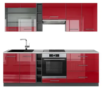 Imagen del producto de Mueble de cocina Vicco Fame-Line Burdeos brillo intenso/antracita 235 cm , ET Mármol, Model 42182