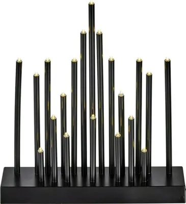 Zdjęcie produktu dla Świecznik LED EMOS czarny, 27,5 cm, 3x AA, do wnętrz, ciepła biel, timer, DCAW04