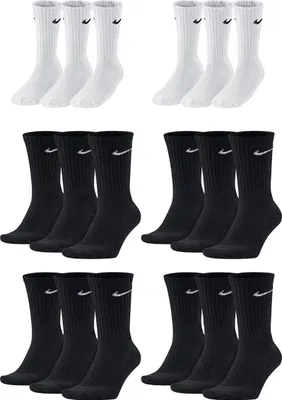 Produktbild von 18 Paar Nike Herren Damen Socken SX4508 - Farbe: weiß /schwarz / schwarz - Größe: 42-46