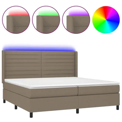 Produktbild von vidaXL Boxspringbett mit Matratze & LED Taupe 200x200 cm Stoff