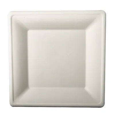 Immagine prodotto di Piatto, canna da zucchero "pura" quadrato 26 cm x 26 cm bianco