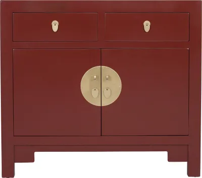Produktbild von Fine Asianliving Chinesischer Schrank Rot - Orientique Sammlung B90xT40xH80cm Chinesischer Schrank Chinesischer Hochzeitsschrank Orientalische Möbel Asiatische