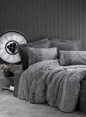 Produktbild von L'Essentiel Linge de Maison, Sooty - Grey, Ranforce Super King Bettbezug-Set (EU) (IT), 100 % BAUMWOLLE RANFORCE, Grau,  260 x 220 cm