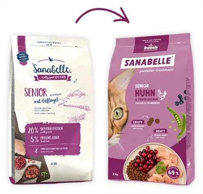Productafbeelding van BOSCH Sanabelle Life Senior, kip en cranberry - droogvoer voor katten - 8 kg