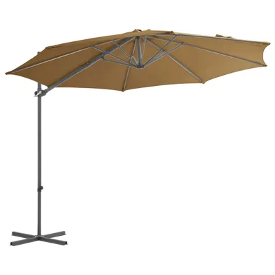 Image de vidaXL Parapluie avec mât en acier 300 cm Taupe