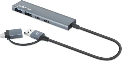 Produktbild von MANHATTAN 4-Port USB A/C Hub 2x USB-A 2x USB-C Ports