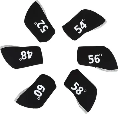 Productafbeelding van 6 stuks golfclub-ijzerhoeden, elastische beschermhoezen, set accessoires (zwart)