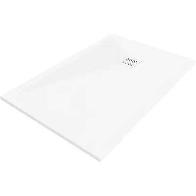 Zdjęcie produktu dla Mexen Stone+ brodzik kompozytowy prostokątny 110 x 80 cm, biały, maskownica biała - 44108011-W