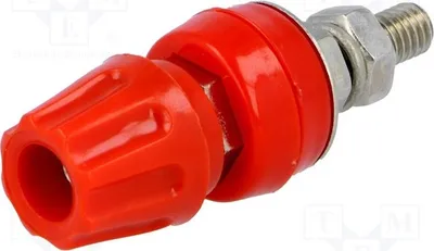 Immagine prodotto di 1 connettore femmina 60 VDC, rosso, 57 mm; connettori a banana da 4 mm, avvitabili, 50 A