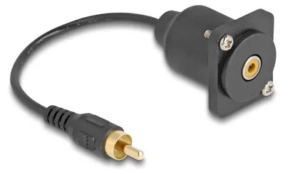 Immagine prodotto di DELOCK D-Typ Kabel Cinch Stecker zu Buchse schwarz 20cm