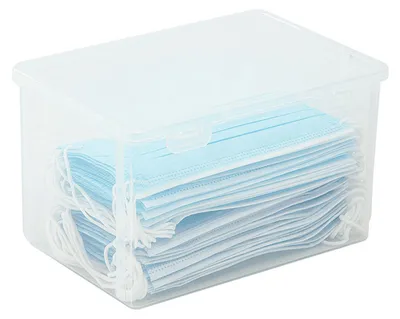 Image de Boîte de rangement transparente, grande capacité, bac en plastique transparent pour la maison, le dortoir, le bureau, S (20 x 12,5 x 7 cm/7,9 x 4,9