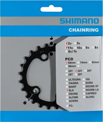 Produktbild von Shimano Y1VG24000 Kettenblätt 64 BCD-Asymmetrisch 24T 1.0