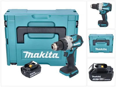 Zdjęcie produktu dla Makita DDF 489 F1J akumulatorowa wiertarko-wkrętarka 18 V 73 Nm bezszczotkowa + 1x akumulator 3,0 Ah + Makpac - bez ładowarki