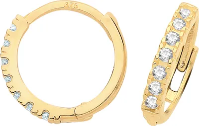 Image de Boucles d'Oreilles Femme Or 375/1000 avec Oxyde de Zirconium - 11mm*2mm; TRS26520