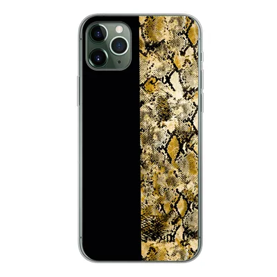 Produktbild von MuchoWow® Handyhülle Schutzhülle Hülle für iPhone 11 Pro Max Schlange - Gold - Luxus Silikon Softcase Handy Hülle - Schutz