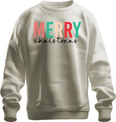 Produktbild von Merry Christmas Spruch - Weihnachten Weihnachtsgeschenk Christmas Uni Sweatshirt Pullover, Natur, 3XL