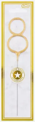 Produktbild von Wunderkerzen gold Zahl 8, 17cm