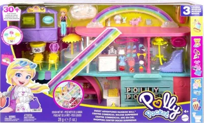 Zdjęcie produktu dla Zabawa pełna kolorów! Tęczowe Centrum Handlowe Polly Pocket HHX78 od MATTEL - stwórz magiczne chwile z wyjątkowymi przyjaciółmi!