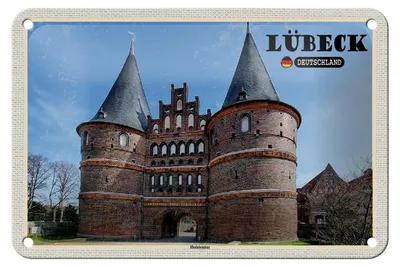 Produktbild von Blechschild Städte Lübeck Deutschland Holstentor 18x12cm Dekoration
