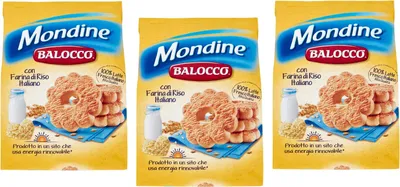 Produktbild von 3x Balocco Mondine con Farina di Riso e Latte Fresco Italiano Kekse mit Reismehl und Frischer italienischer Milch Biscuits 700g