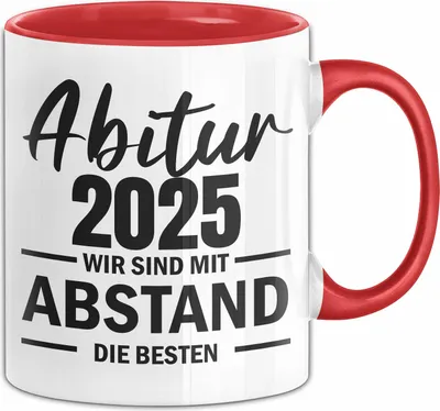 Produktbild von Trendation - Abitur 2022 Bestanden Geschenk Tasse Mit Abstand Geschenkidee Bestandenes Abi (Rot)