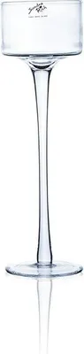 Produktbild von 6er SET Kerzenhalter, Teelichthalter auf Fuß Glas H. 30cm D. 9cm Sandra Rich