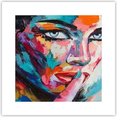 Produktbild von Poster - Poster ohne Rahmen - Mädchen Gesicht - 30x30 cm - Wand Bild - Wanddeko - Wandbilder - Kunstposter - Wandposter - Bilder - Kunstdruck - Wanddekoration - Wandbild - P2XAC30x30-3444