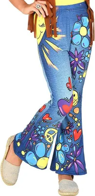 Produktbild von 70er Jahre Leggings Hippie Jeans Kinder 158