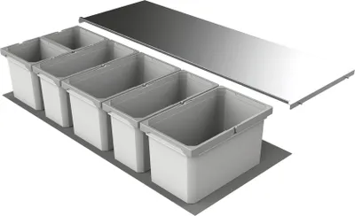 Zdjęcie produktu dla Naber Cox® Box 235 S/1200-6, pojemnik na odpady do istniejących szuflad, jasnoszary