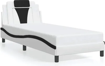 Productafbeelding van vidaXL Bedframe "Viana" zonder matras, wit en zwart, 90x200 cm, kunstleer