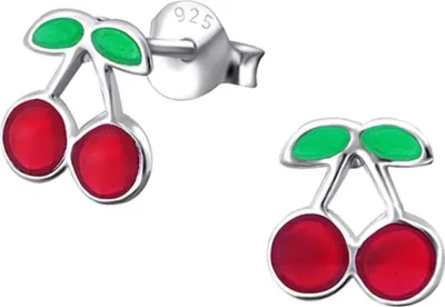 Produktbild von Kinder-Ohrstecker: 925 Silber Ohrringe „Kirschen“