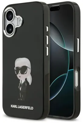 Image de Étui Pour Iphone 17 Pour Magsafe Karl Lagerfeld Logo Original Noir Case
