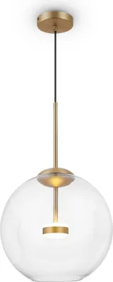 Produktbild von LED Hängelampe Metall Glas Ø 35 cm rund H: max. 257 cm in Gold warmweißes Licht 3000 K 750 lm Modern