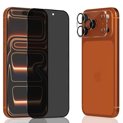 Obrázok produktu pre 1-balenie iPhone 17 Pro Max Ochranné sklo na displej Privacy & 1-balenie ochrana objektívu - Tvrdené sklo 9H - Super kvalita 3D