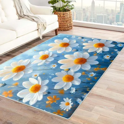 Imagen del producto de Alfombra de pelo corto con diseño abstracto y antideslizante