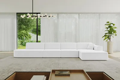 Produktbild von ALTDECOR Ecksofa in L-Form IREA-L3-v4 412x165x77 cm Weiß Corner Sofa Eckcouch Couch Wohnlandschaft Cauchsofa