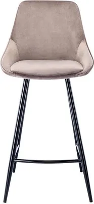 Produktbild von 2er-Set MASURIE Barhocker - Velours - Farbe taupe