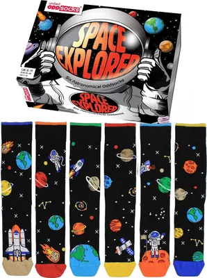 Produktbild von Space Explorer Weltraum Oddsocks Socken in 39-46 im 6er Set