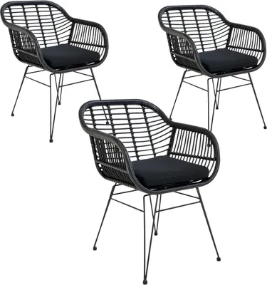 Produktbild von 6 Gartensessel schwarz TRIESTE