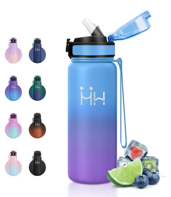 Productafbeelding van RVS thermosfles, 750 ml, sportdrankfles met rietje, geïsoleerde fles