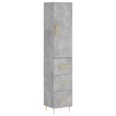 Zdjęcie produktu dla Wysoka szafka, szarość betonu, 34,5x34x180 cm