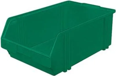Produktbild von LA KA PE Sichtlagerkasten Größe 1 grün Länge 500 / 450 x Breite 300 x Höhe 180mm aus Polystyrol stapelbar - LK1
