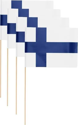 Produktbild von Finnland 10 Papier Flaggen Fähnchen mit Holzstab 50cm