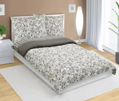 Obrázek produktu pro Krepové povlečení - Šedá,bílá - 140x200, 70x90