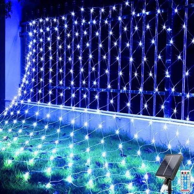 Image de Guirlande lumineuse solaire 15 x 15 m, LED, 96 LED, 8 modes, étanche, avec télécommande et minuterie